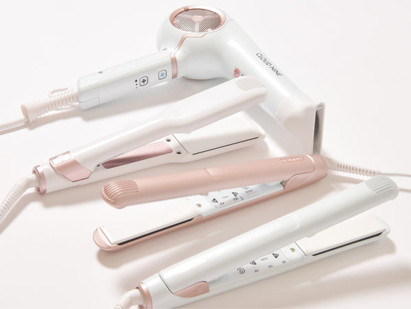 A diagonal shot of the premium collection bundle items is placed side by side. Going from the Airshot Pro placed on the top left to the Wide Iron Pro, then the Original Iron Pro Pink, and finally the Original Iron Pro Pearl in the bottom right.