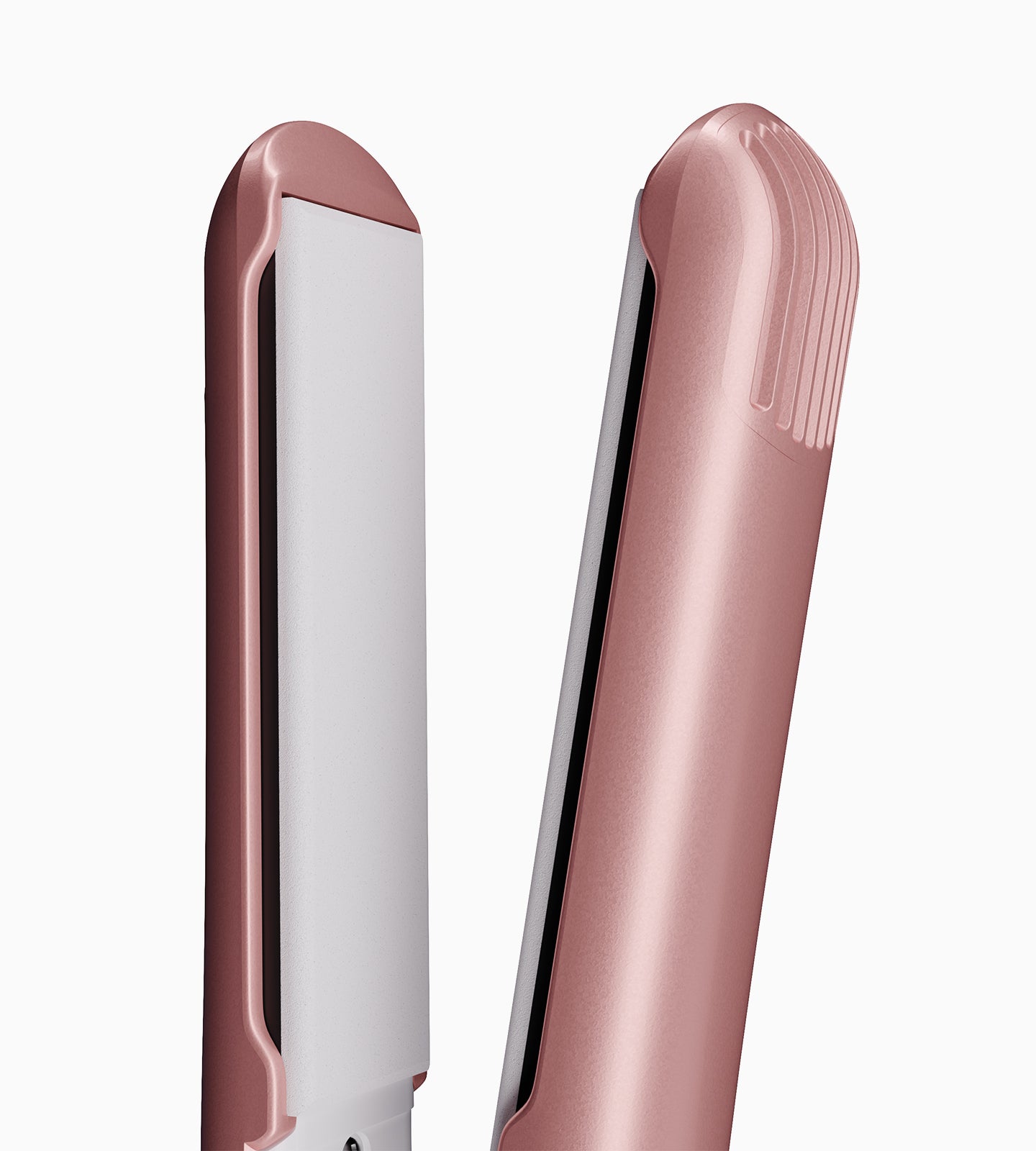 Cropped image of the pink CLOUD NINE Original Iron Pro floating ceramic plates standing vertically.