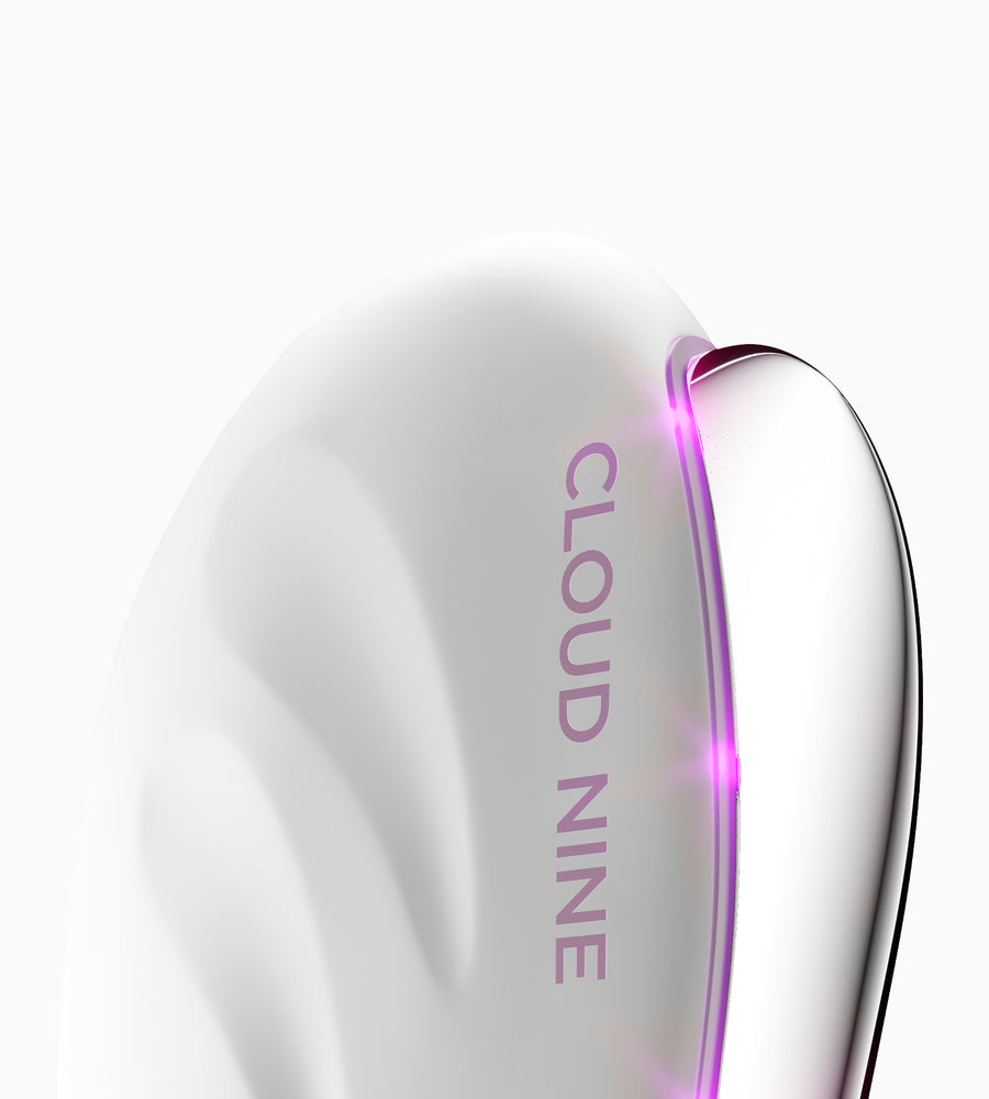 Close up of The Redefine Beauty Device on purple mode.