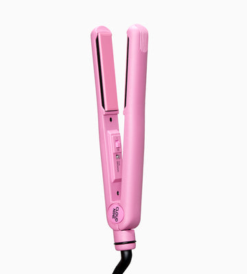Zoomed out image of pink CLOUD NINE straighteners.