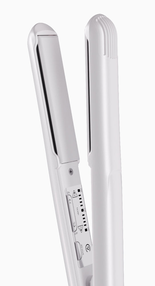 A pearl coloured CLOUD NINE hair straightener on a white background.