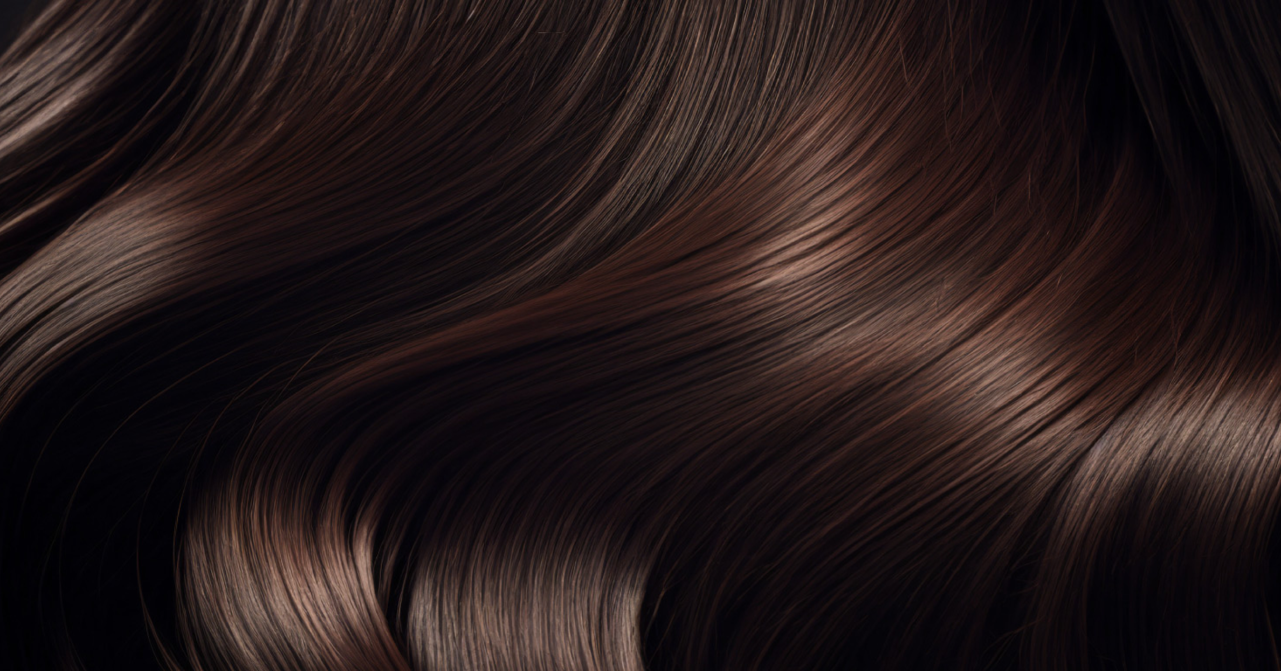 Close-up of dark brown wavy hair.