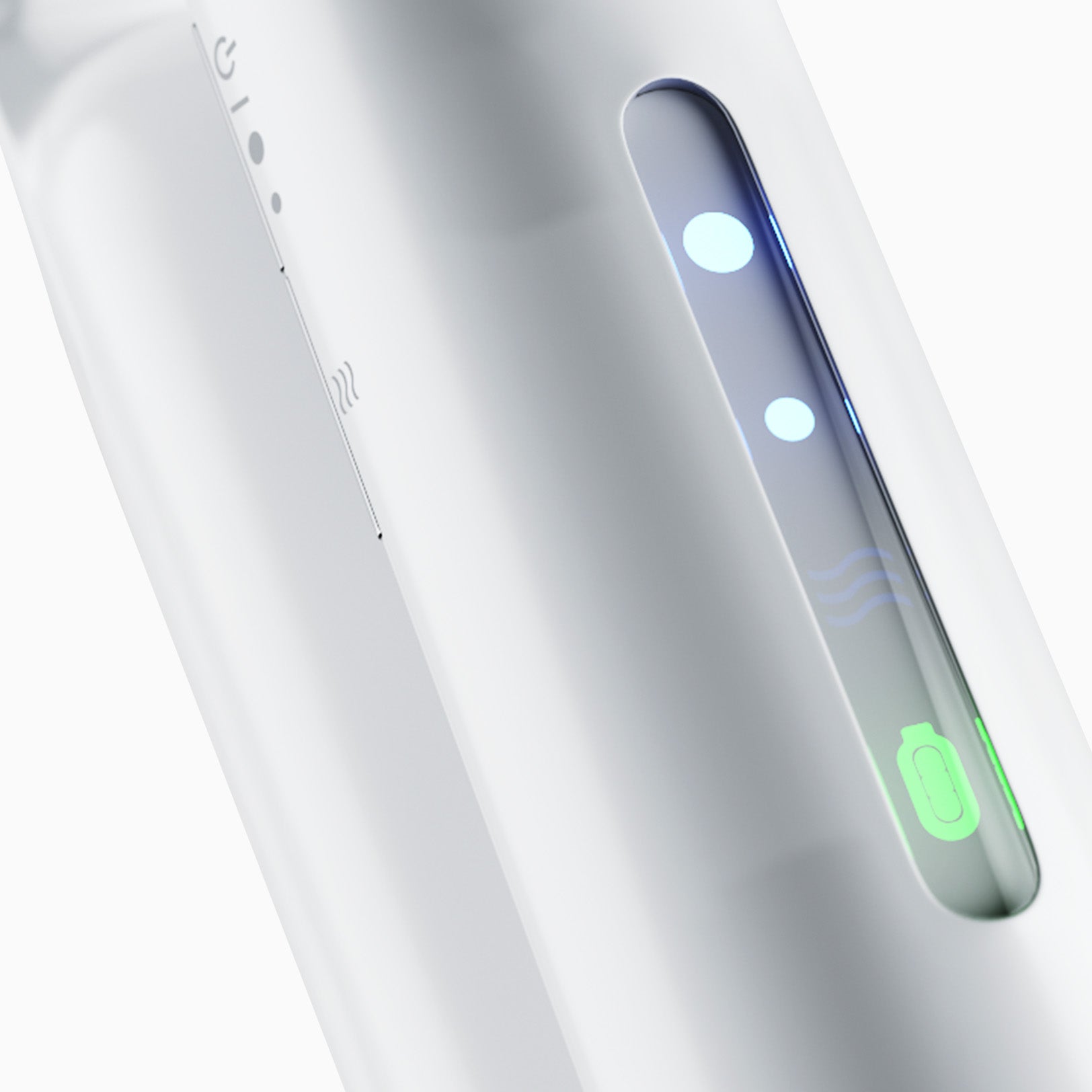 Close up of Revive mode on the white CLOUD NINE Original Cordless Iron.