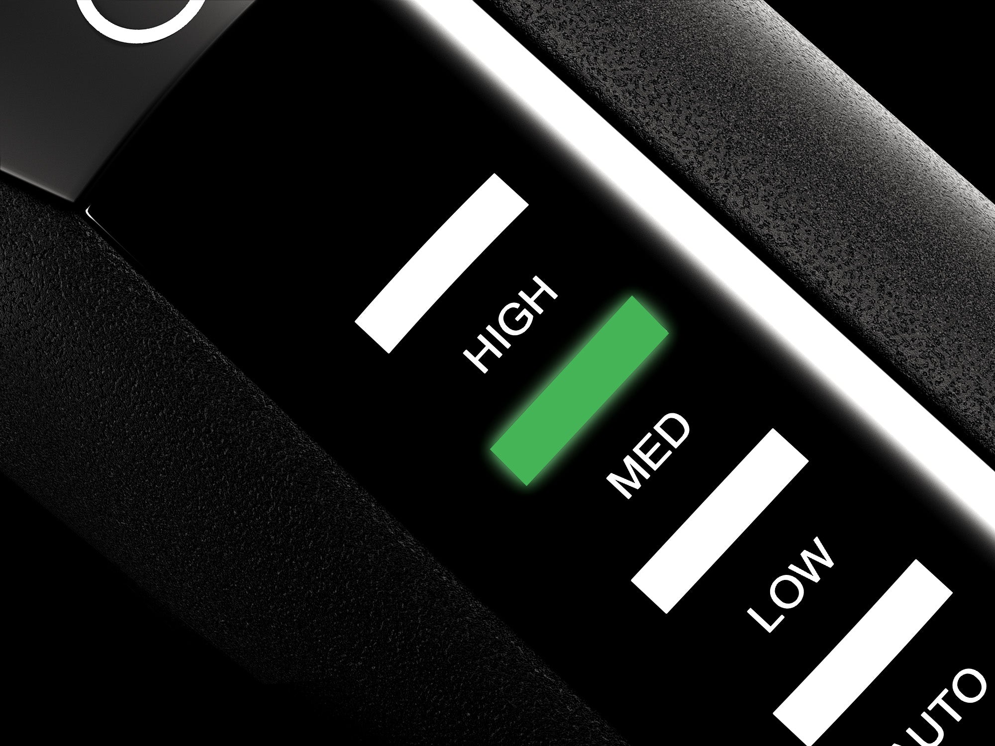 A close-up image of the temperature settings on the black CLOUD NINE Waving Wand.