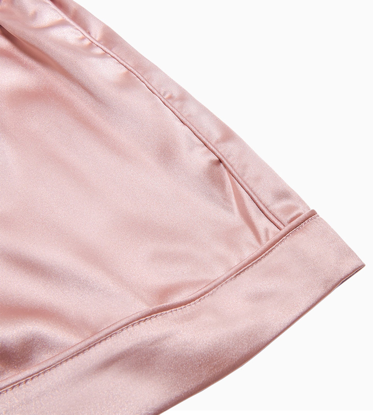 A close-up image of the silk on the Luxury Rose Pyjamas.