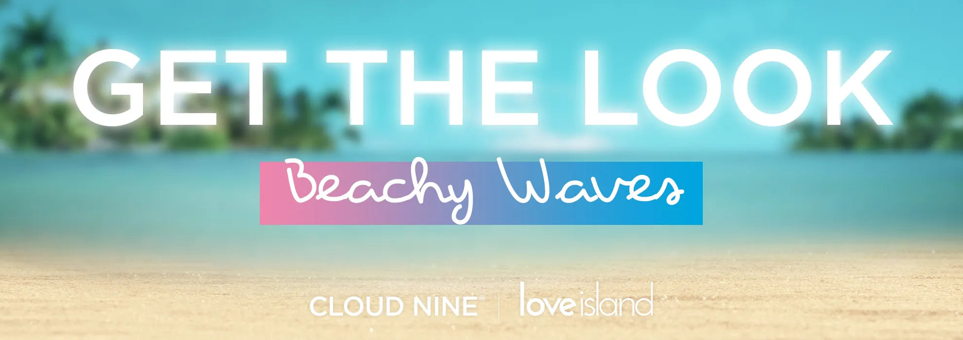 Beach background with text 'Get the look: Beachy waves'.