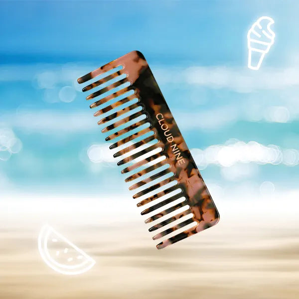The tortoise shell Texture Comb on a beach style background.