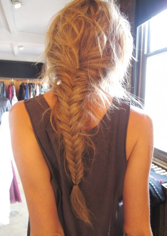 Image of a model with a fishtail braid.