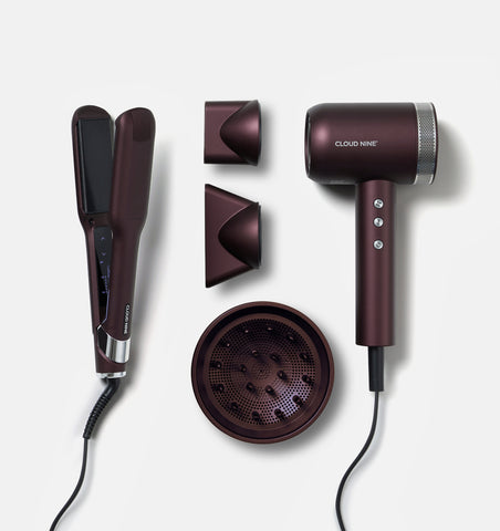 The Dark Burgundy Wide Iron & The Airshot Pro Styling Set