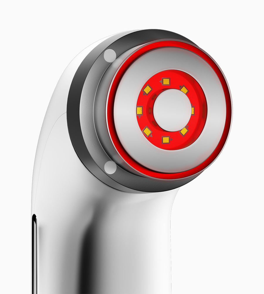 Close up of the red light therapy option on The Rejuvenate Beauty Device.
