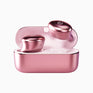 Metallic pink i3 Wireless Earbuds in their case with the top open showing the CLOUD NINE branding.