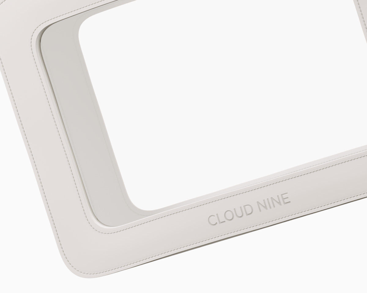 A close-up image of the CLOUD NINE Luxury Travel Bag on a diagonal on a white background.