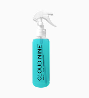A 200ml CLOUD NINE Magical Quick Dry Potion with blue liquid.