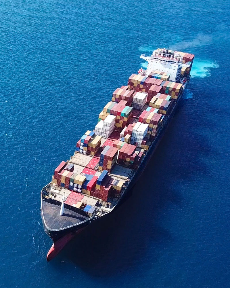 A cargo ship carrying shipping containers as CLOUD NINE do not use air freight. 