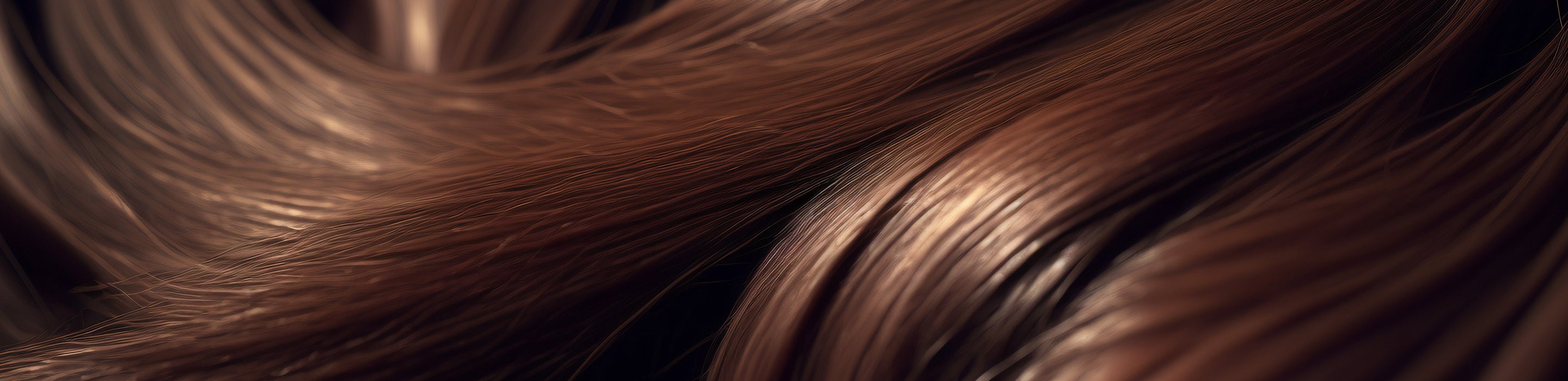 Close up of shiny brown hair.