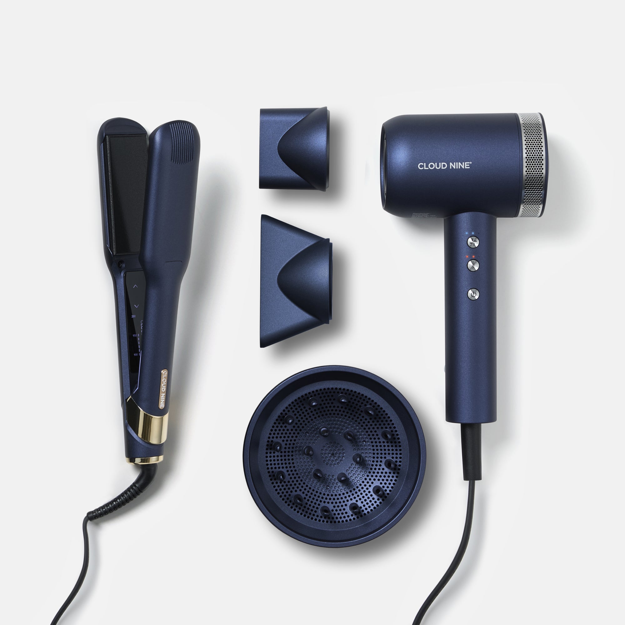The Midnight Blue Wide Iron & Airshot Pro Styling Set | CLOUD NINE
