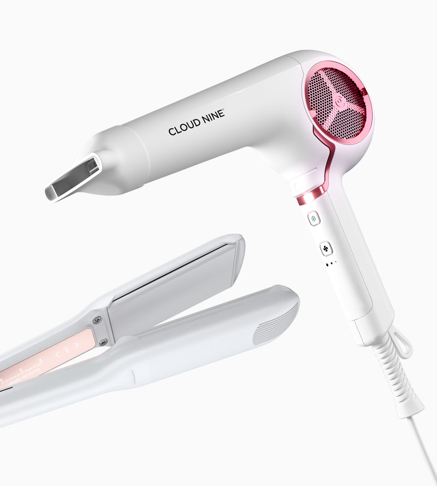 Full product image showing the Wide Iron Pro coming in from the left and the Airshot Pro positioned on the right with the nozzle facing the left.
