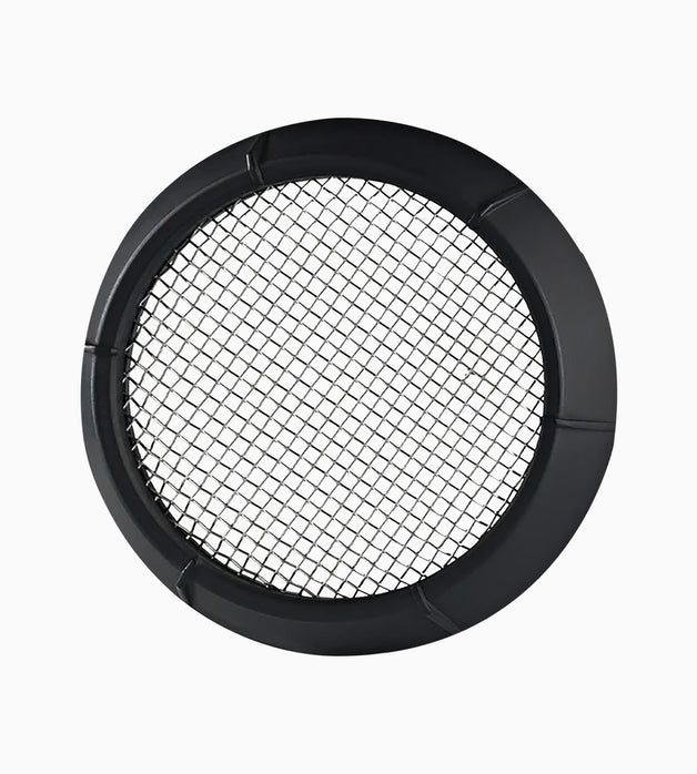 A black hair dryer filter attachment.