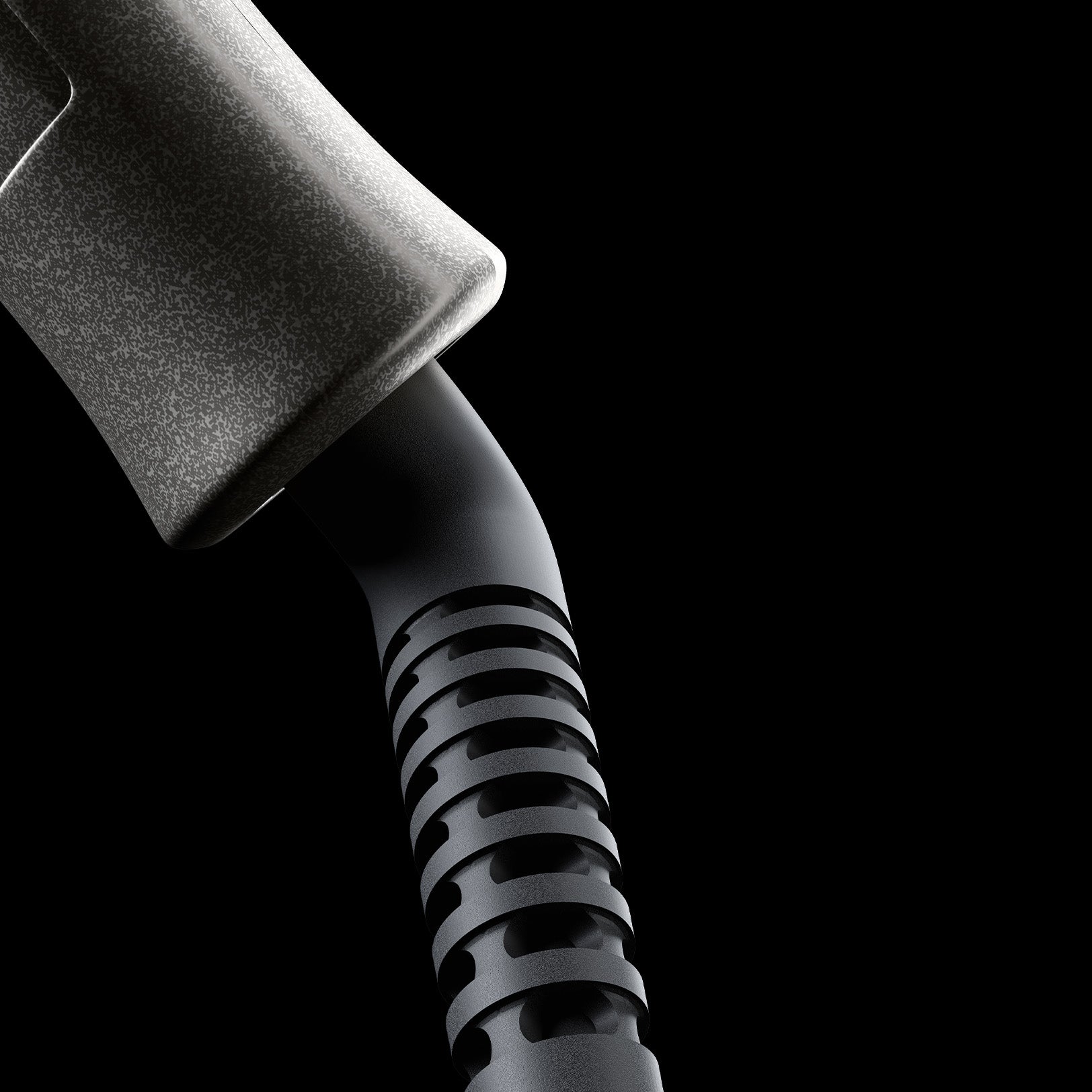 Close-up image of 360° swivel cord on the Sericite Collection Curling Wand.
