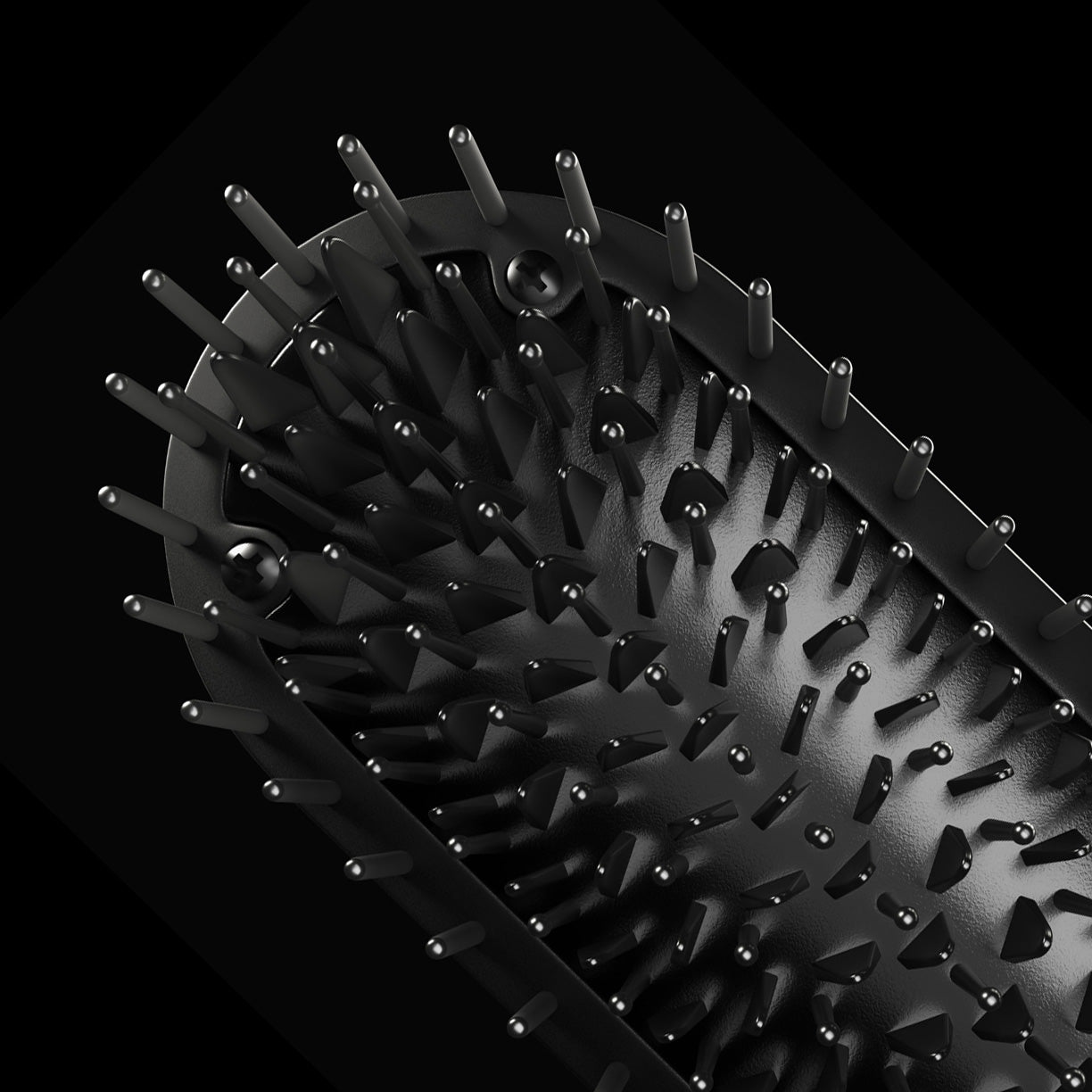 A zoomed in image of the bristles on the black CLOUD NINE Original Hot Brush.