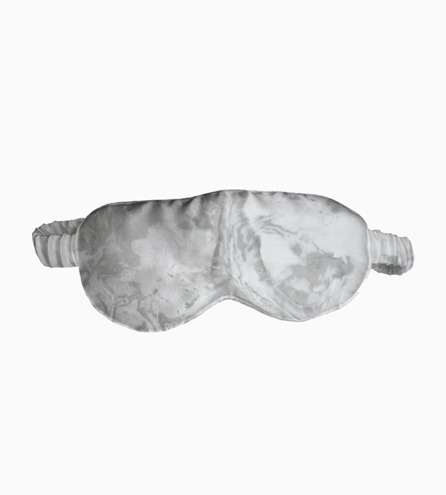 Grey marble patterned silk eyemask.