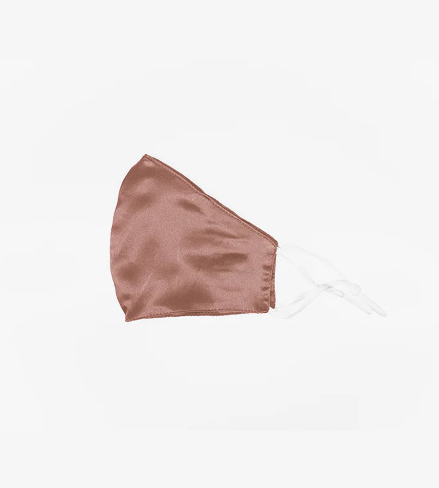 Mauve silk face mask.